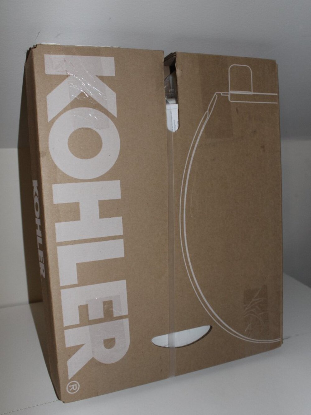 KOHLER 35585-0 Cachet ReadyLatch Round Toilet Seat Soft Close Biscuit White